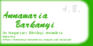 annamaria barkanyi business card