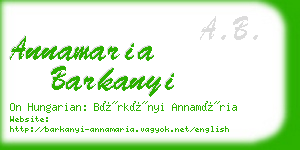 annamaria barkanyi business card
